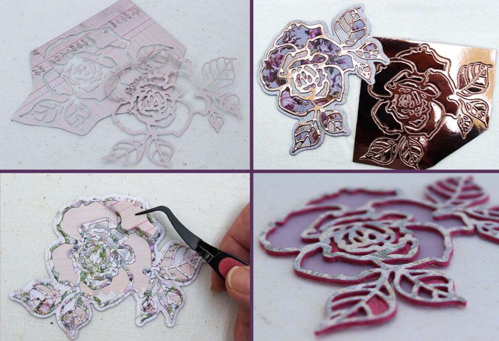 inlaid rose die cut steps