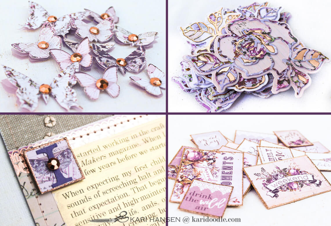 How to Make Pretty Scrapbook Layouts with Inlaid Die-Cut Roses - kari ...